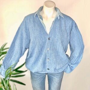 v i n t a g e :: Oversized Buttoned Grandpa Knit Cardigan Sweater